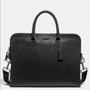 COACH black leather document bag